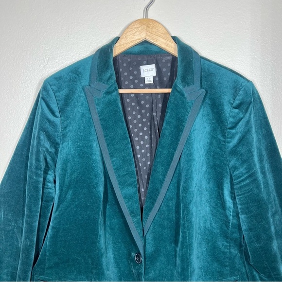 J crew factory velvet one-button blazer old forest green plus size 18 holiday - Picture 2 of 9